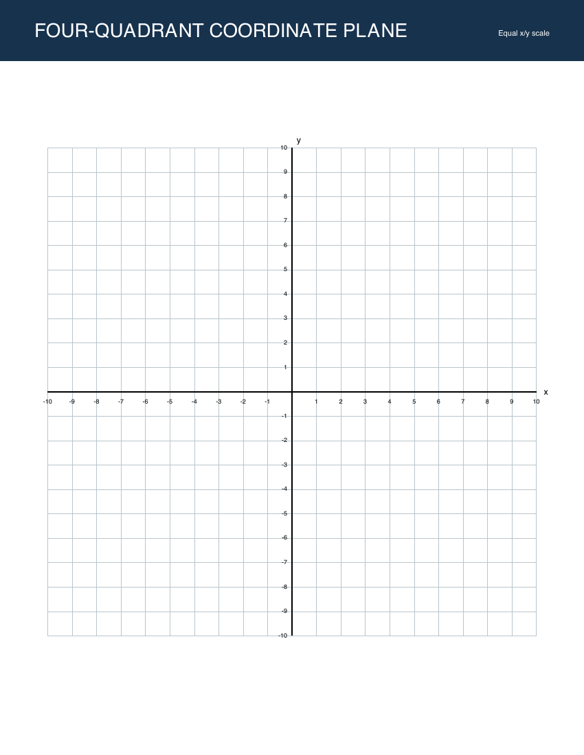 Preview of the first page of the actual Letter coordinate-plane PDF