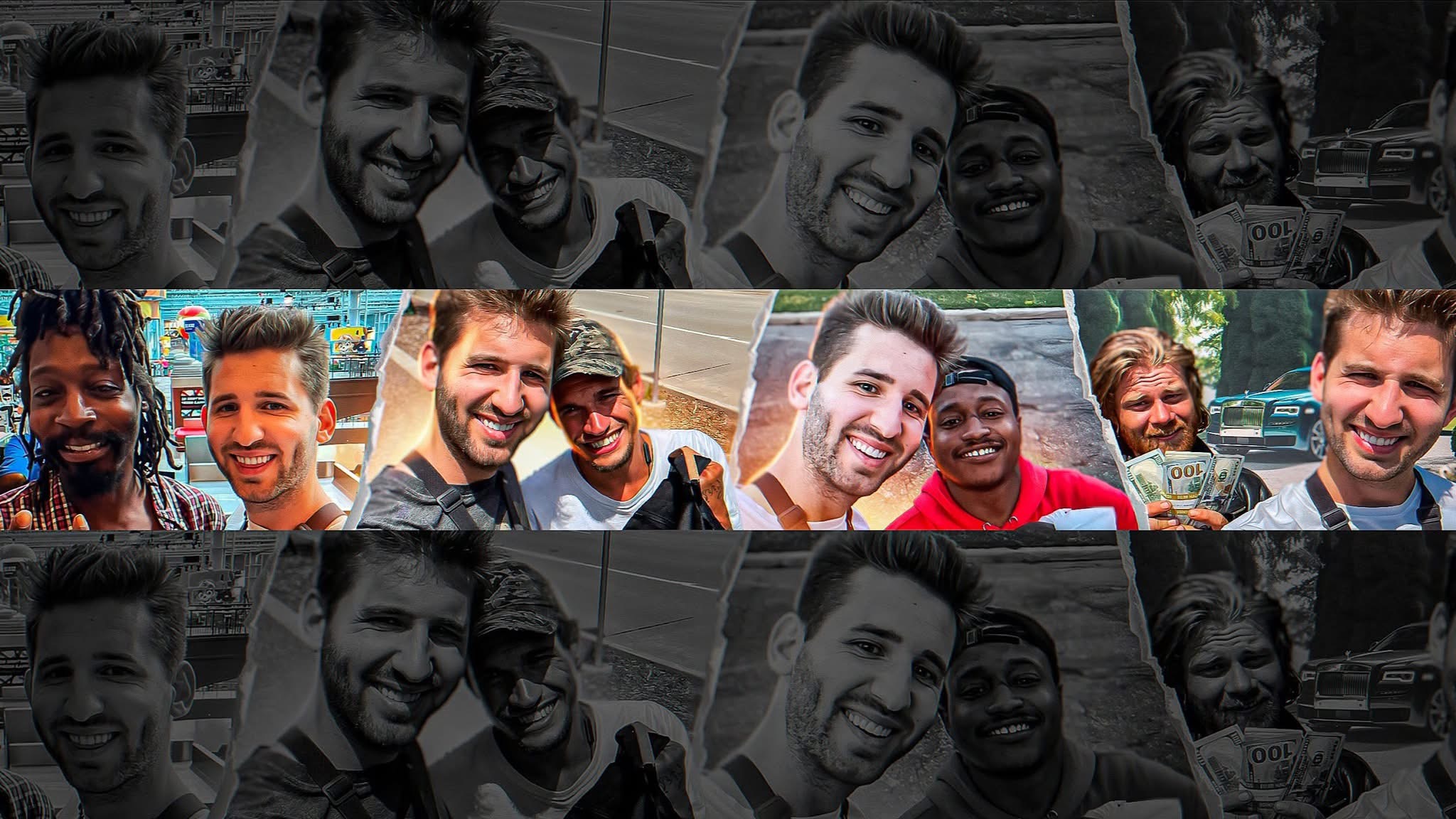 Collage of Josh Liljenquist with people from community kindness videos