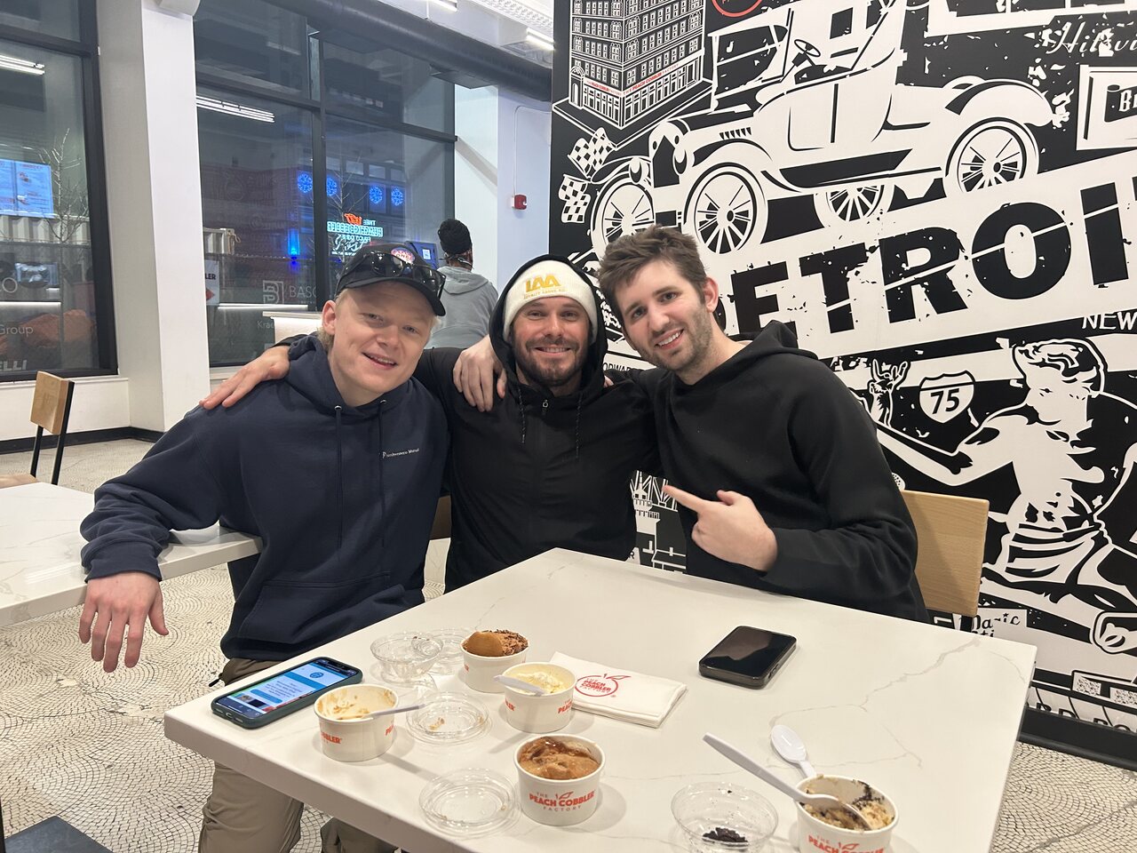 Ben Steine, Zach Warren, and Josh Liljenquist together in Detroit, Michigan.