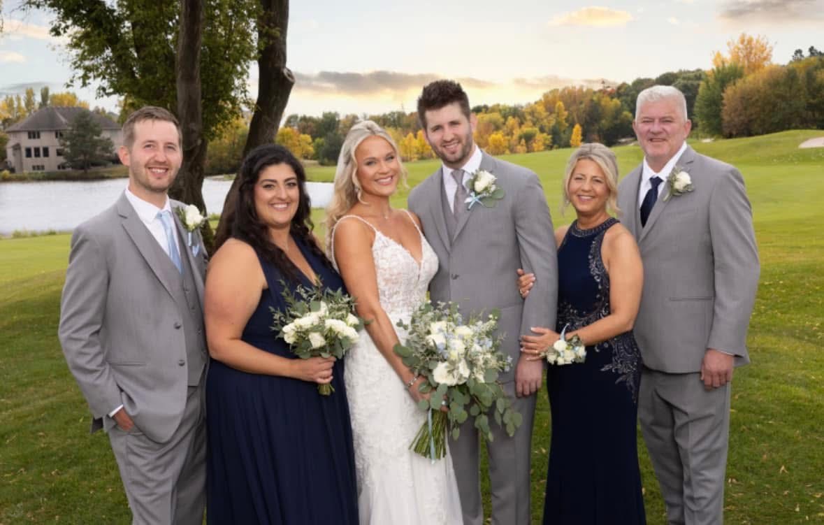 Josh and Ingrid Liljenquist with members of their family at their wedding