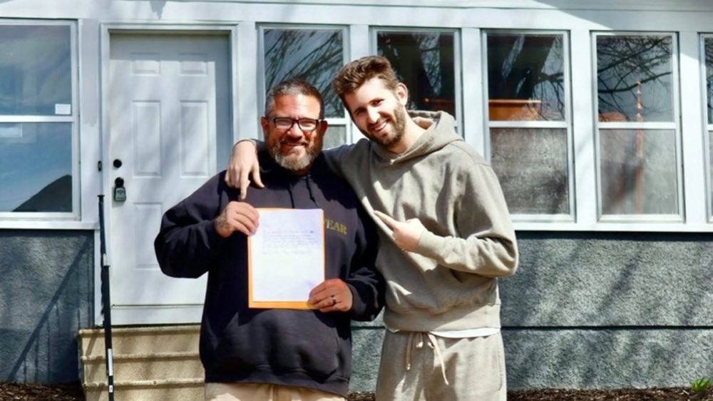 Josh Liljenquist with James after stable housing support
