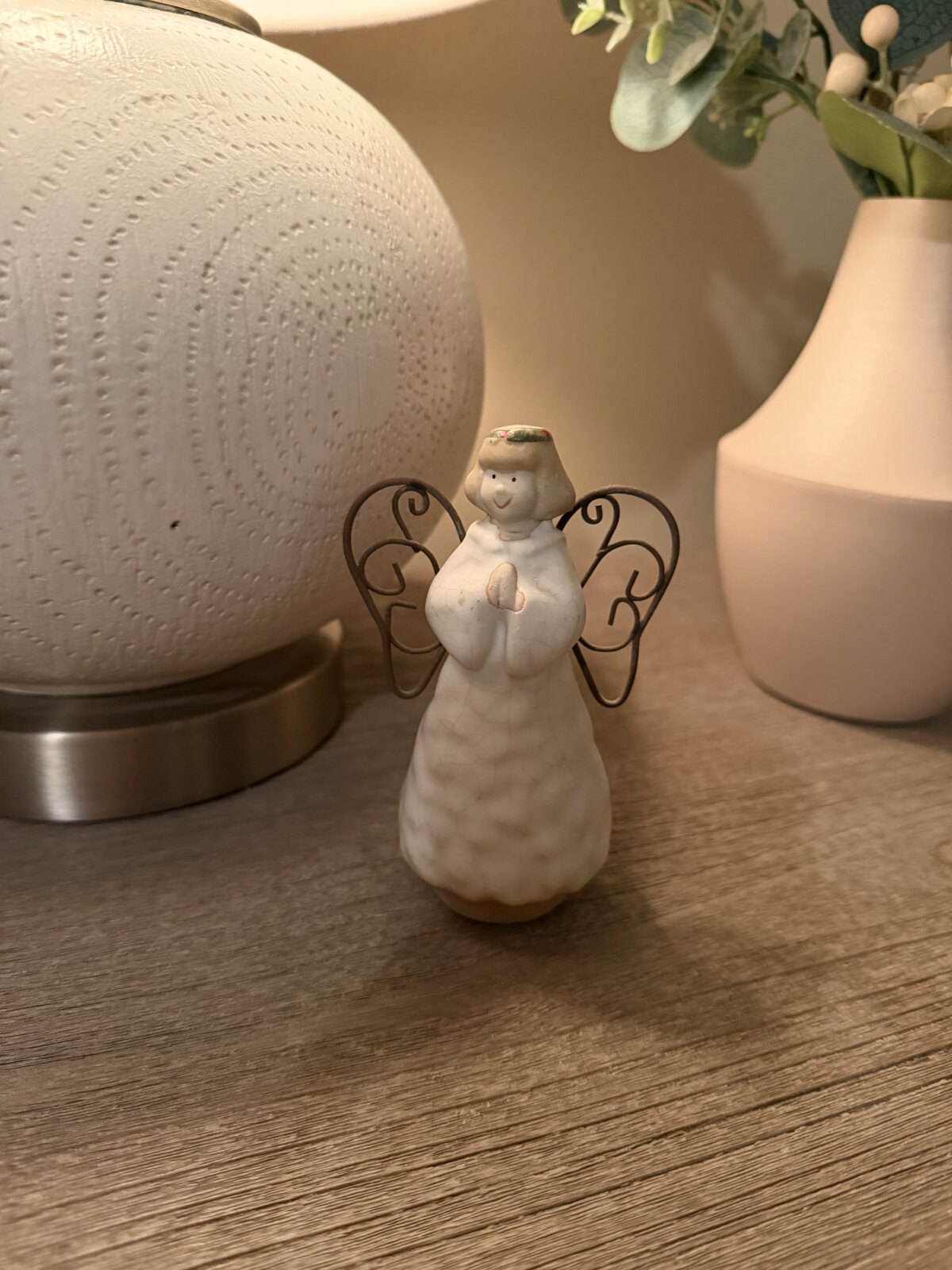 The white ceramic angel Josh Liljenquist bought for his mother Julie when he was approximately eight years old.