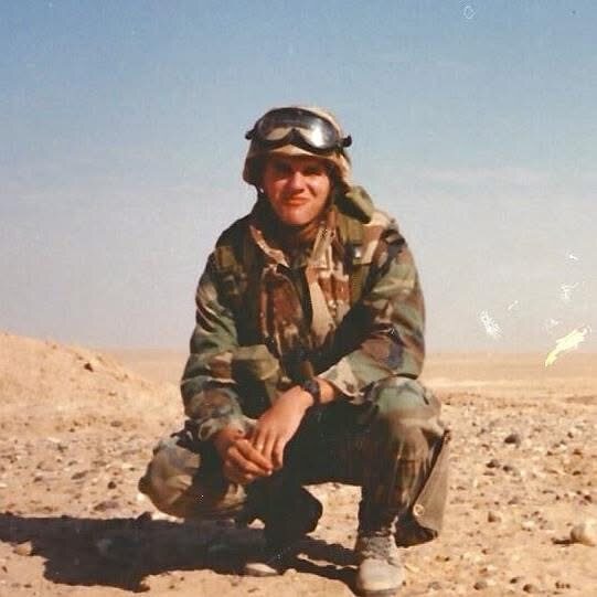 Trent Lee Liljenquist in a desert environment during his U.S. Army service in the Gulf War era.