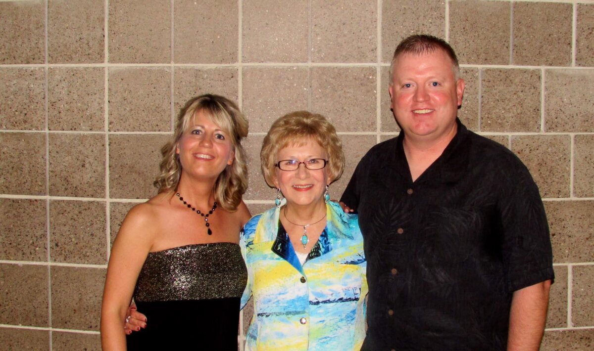 Mary Ann Westcott with her children Julie Ann Liljenquist and Mark Westcott.