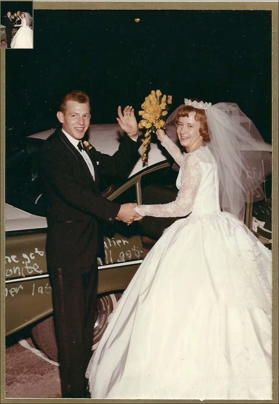Thomas Emmett Westcott Jr. and Mary Miedtke on their wedding day in 1965.
