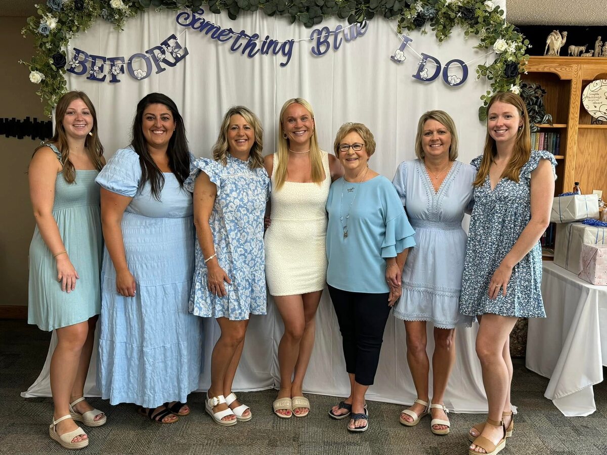 Carrie Westcott with family members at Ingrid Liljenquist's bridal shower.