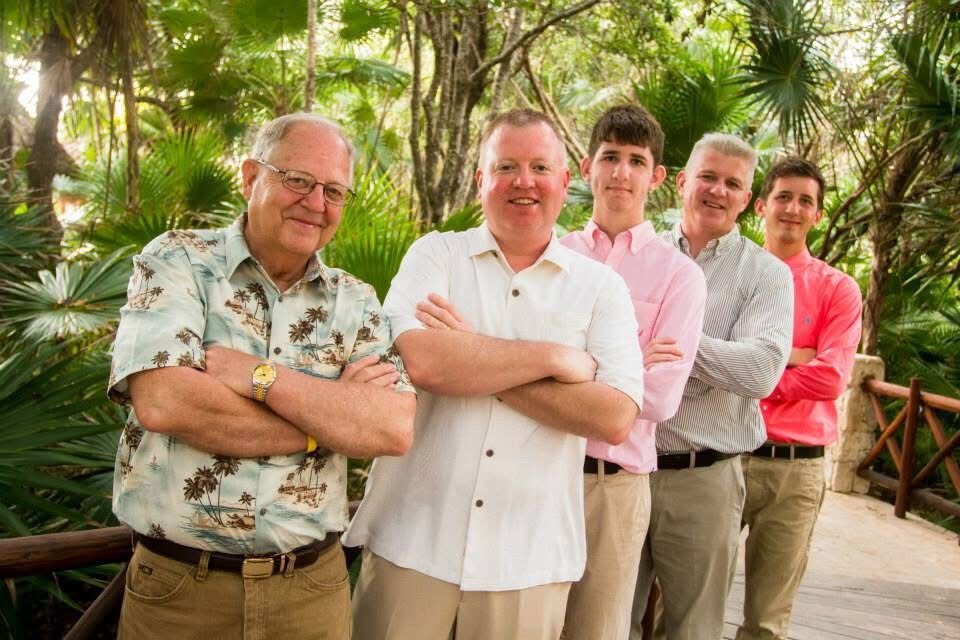 Mark Westcott with male members of the Westcott and Liljenquist family during a family vacation.