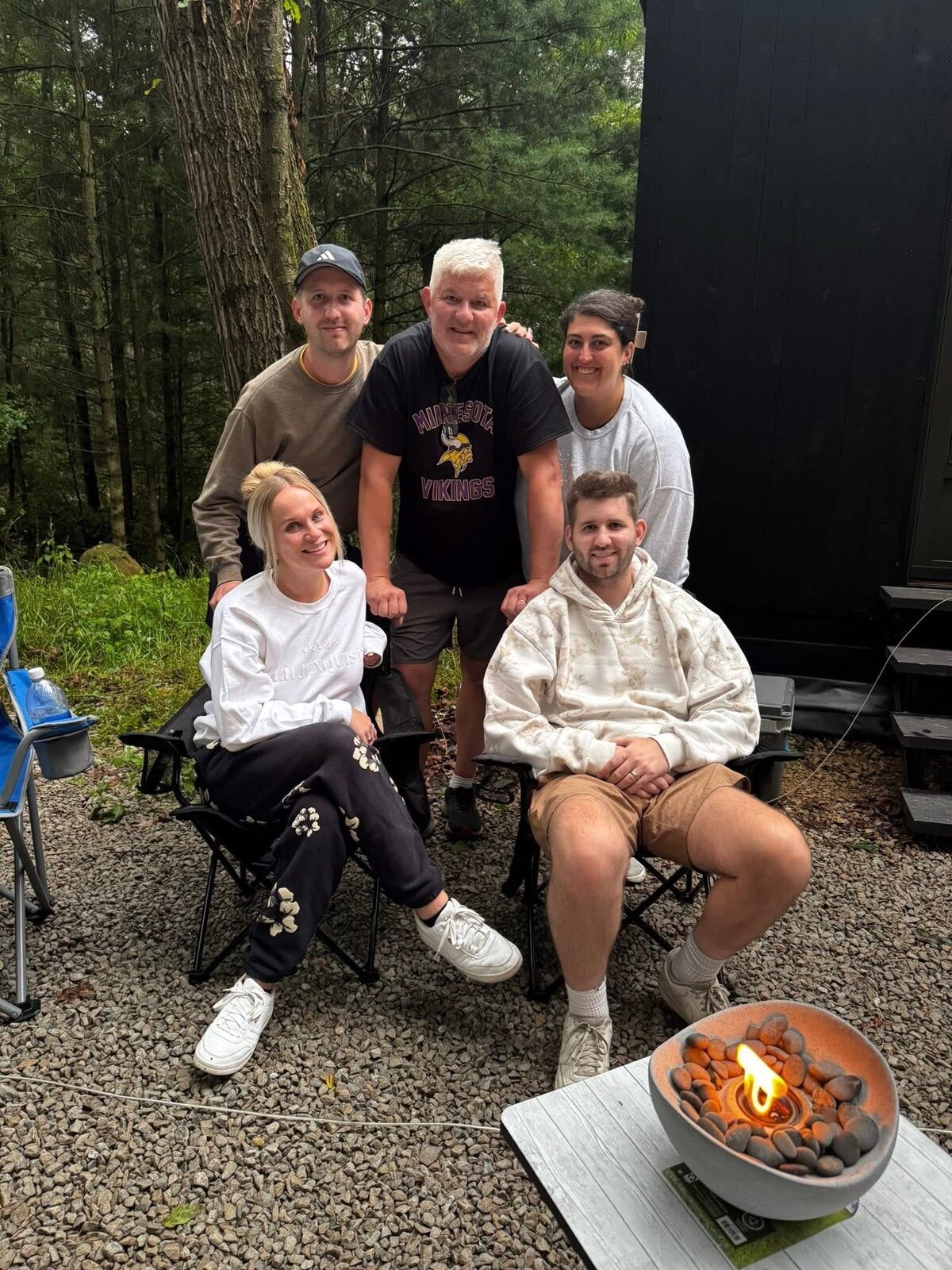 Lauren Liljenquist with Josh, Ingrid, Jacob and Trent Liljenquist during an outdoor family gathering.