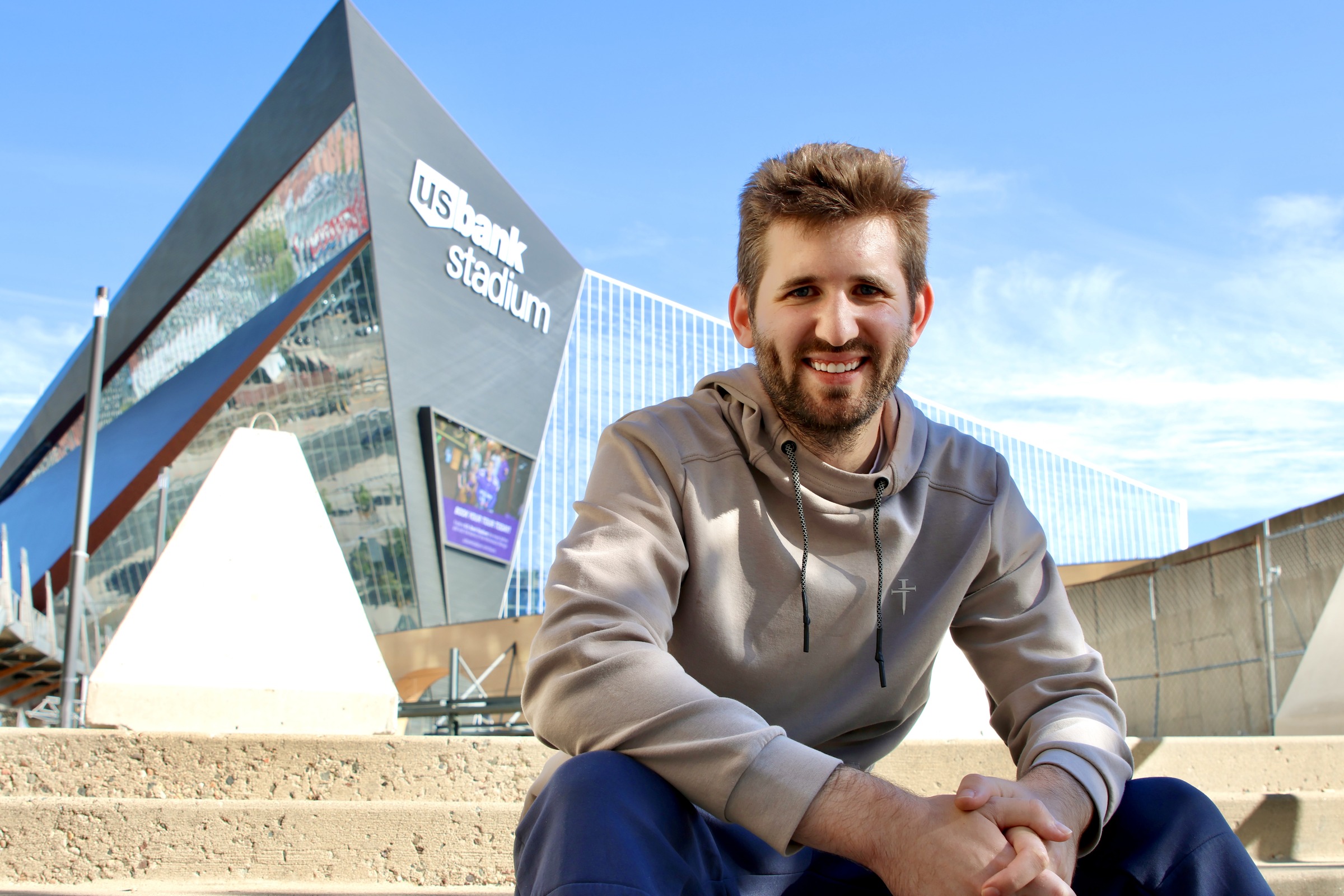 Josh Liljenquist seated outside U.S. Bank Stadium in Minneapolis, Minnesota, September 2026.