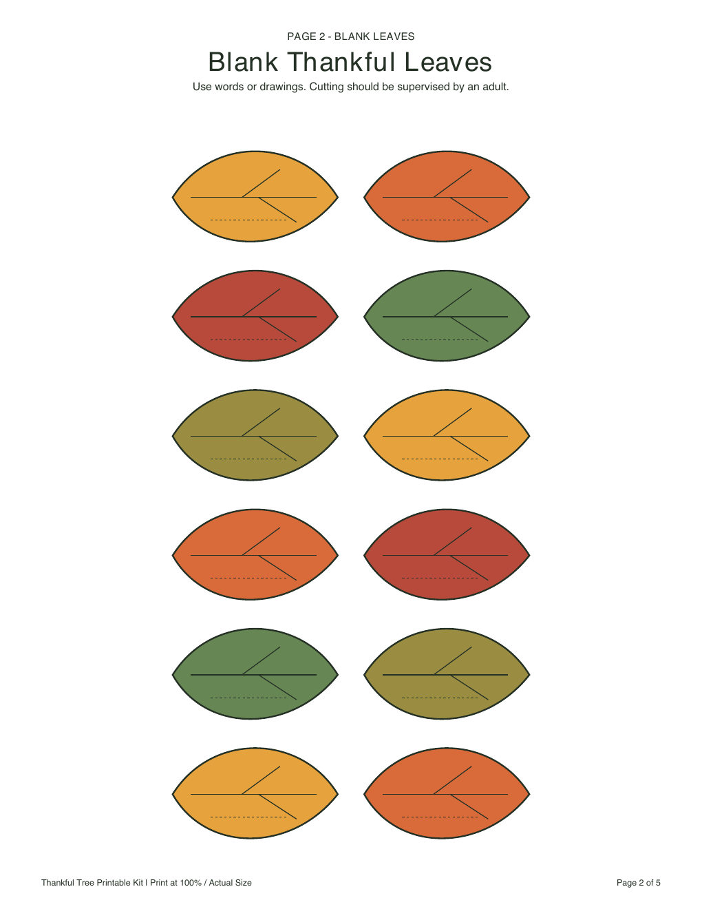 Actual blank leaf sheet with twelve large writing and drawing leaves